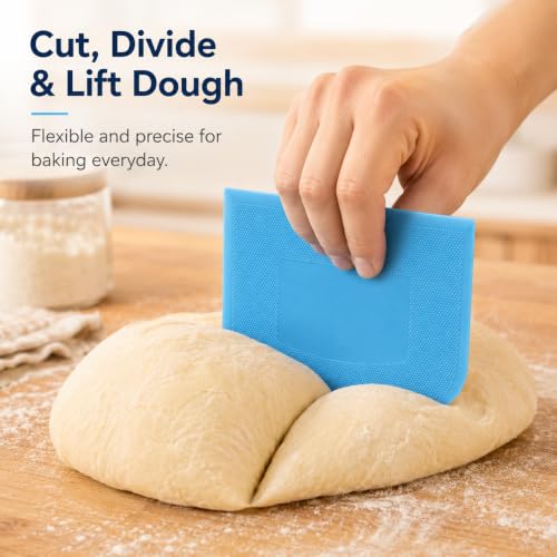 Dough Scraper Set, 4 Pcs Bowl Scrapers, Flexible Dough Cutters for Baking