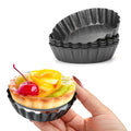 6 pcs Egg Tart Molds, 3" Mini Tart Pans Removable Bottom, Cupcake Cake Muffin Mold Tin Pan Baking Tool, Reusable Quiche Bakeware Carbon Steel for Pies, Quiche Bakeware, Cheese Cakes, Desserts - size: 3-inch Set of 6 Black