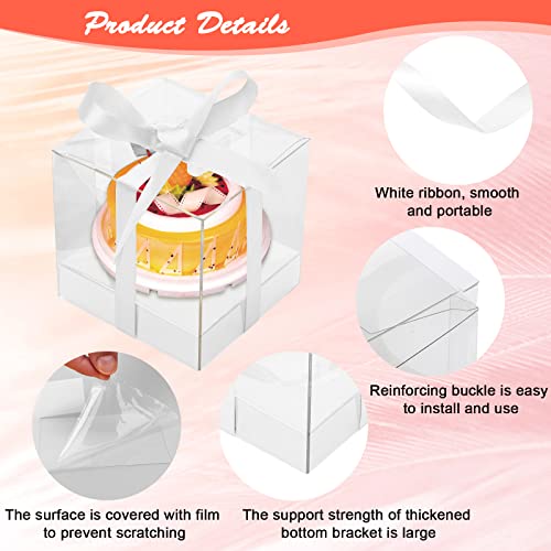 12 PCS Clear Cupcake Boxes 3.5 Inch Cupcake Containers (White) - color: White