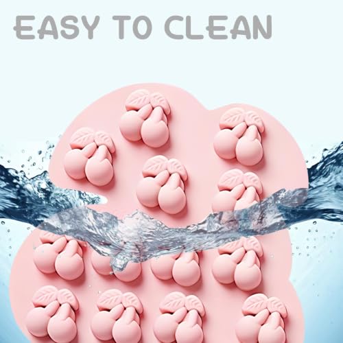 14 Cavity Cherry Silicone Mold for Chocolate and Candy, Fruit Design - color: Pink-XY036