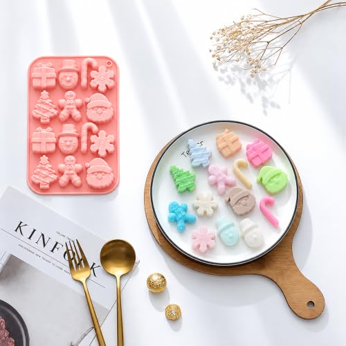 Christmas Chocolate Molds for Baking,3PCS Candy Silicone Molds - color: Christmas Molds 3 pcs