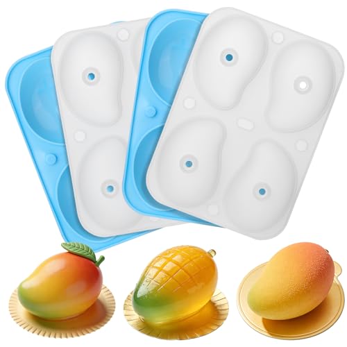 2Pack Mango Shape Cake Mold - Fruit Pudding Mango Silicone Molds for Baking - color: 8-Cavity Mango