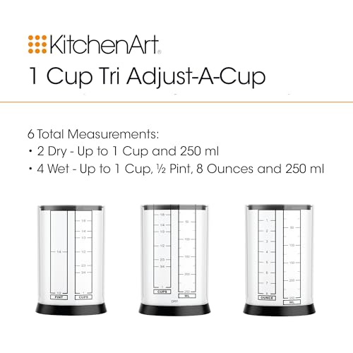 KitchenArt Pro Adjustable Measuring Set, TBL, TSP & 1 Cup Measuring Cup - size: Tablespoon, Teaspoon, 1 Cup