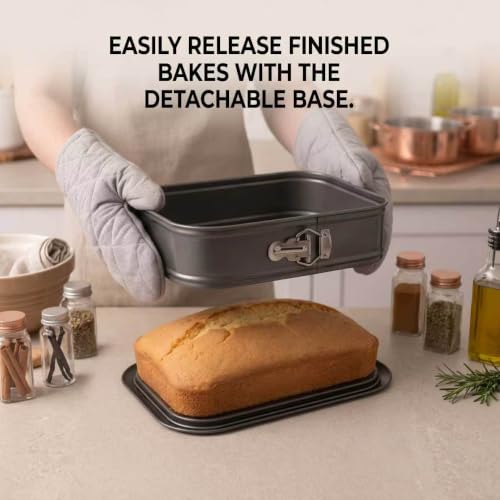 2 Pack 14 x 9 Deep Springform Pans, Rectangle Pans with Removable Bottom