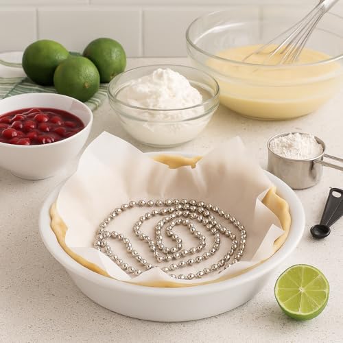Mrs. Anderson's Baking Pie Weight Chain, Chrome-Plated Brass, 6-Foot, Set 2 - size: Set of 2, Stainless Chain