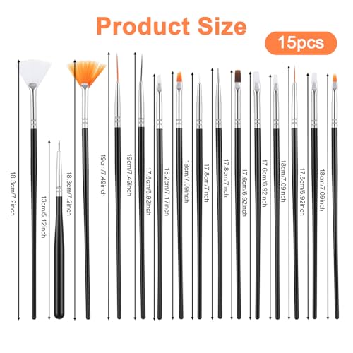 JJUNW 15 PCS Cake Decorating Brushes, Sugar Cookie Decorating Brushes Kit