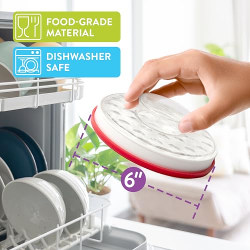 IMPRESA Easy Slice 6-in-1 Food Prep Tool - Rapid Grape & Tomato Slicer - Versatile Veggie Chopper & Strawberry Cutter - One-Handed Bagel Slicer & Chicken Breast Slicing Tool - 6 in, White