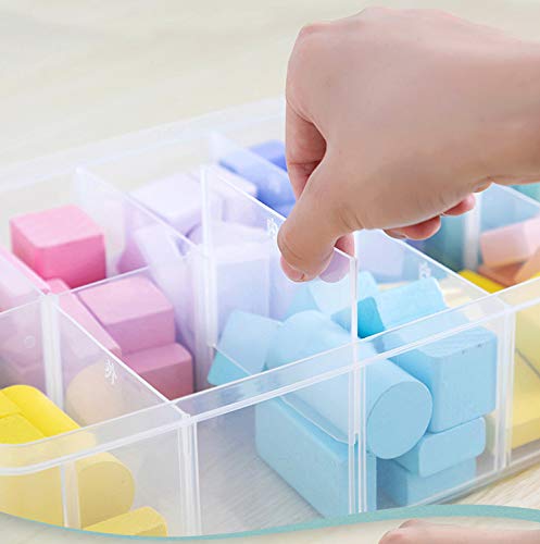 Sooyee 7 Layers Stackable Storage Container, 70 Adjustable Compartments Stackable Storage Container for Kids Toys, Art Crafts, Jewelry, Supplies, Mini Case & Letter Sticker Included,Blue - color: Blue, size: 7 Tier