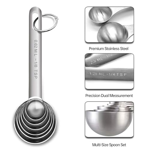 Tablespoon Measuring Spoons Set,Teaspoons Measuring Spoons Stainless Steel