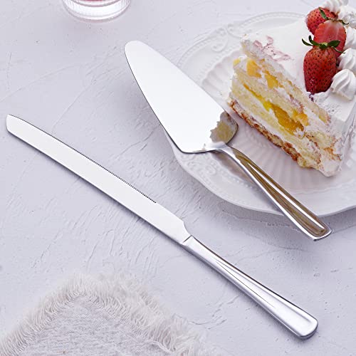 GoGeiLi Stainless Steel Wedding Cake Cutting Set - color: Silver
