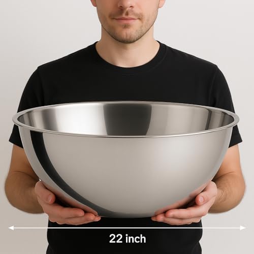 Stainless Steel Mixing Bowl for Commercial and Home Kitchen (30qt) - size: 30 Quart
