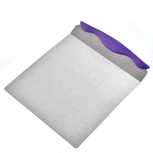 Cake Safe Lifter 7.8"x9.6" Stainless Steel Pizza Transfer Shovel Cookie Spatula - color: Purple