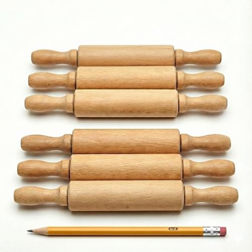 Kids Mini Rolling Pins 8 Inch, 6 Pack