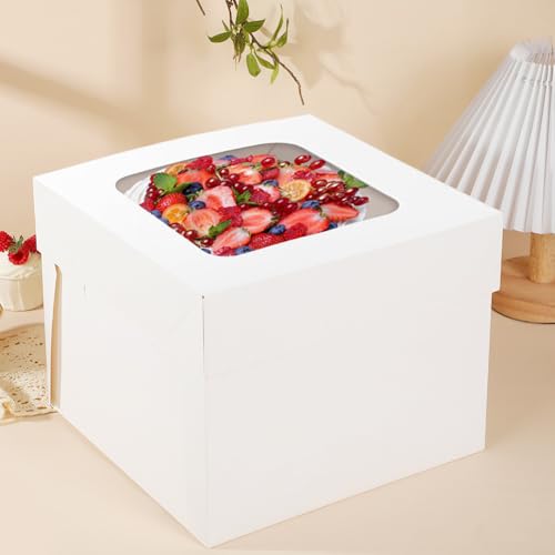 Tall Cake Boxes 12x12x12 Cake Boxes for Weddings Birthdays, 2Pack