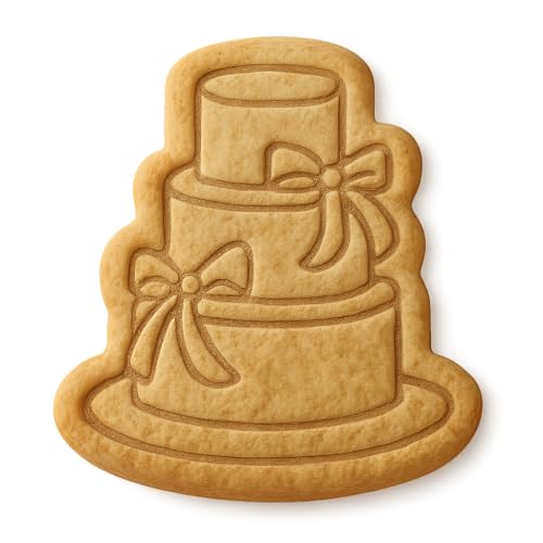 Chic Wedding Cake with Ribbons Cookie Cutter & Stamp - 4x3.2
