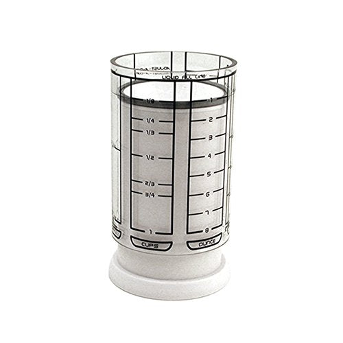 KitchenArt 1 Cup Adjust-A-Cup, Plastic, White - color: White/Clear - 1 Cup