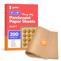 GUSTO 12 x 16 Inch Baking Parchment Paper Sheets [200 Count] Unbleached - size: 12 x 16 in (Sheet)
