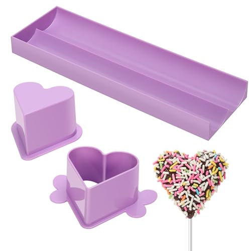 Heart Cake Pop Mold Set with 9in Tray and Sticks- Purple - color: Purple（Heart）