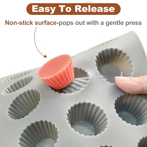 Peanut Butter Cup Molds, 30-Cavity Bite-Size Silicone Candy Mold - color: Bite-Size 30 Cavity Peanut Butter Cup Mold
