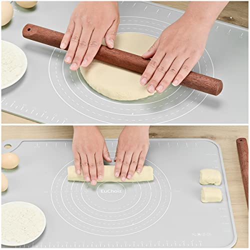 Silicone Pastry Non Stick Baking Mat 20"*16" Dough Rolling Edge Heightening - color: Light Grey, size: 20"L x 16"W