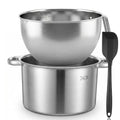 1Set Double Boilers for Stove Top, 304 Stainless Steel 4000ml,3500ml