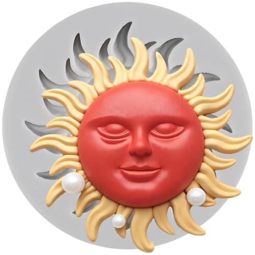 Sun Fondant Mold Sun Face Candy Chocolate Silicone Molds - color: Style I