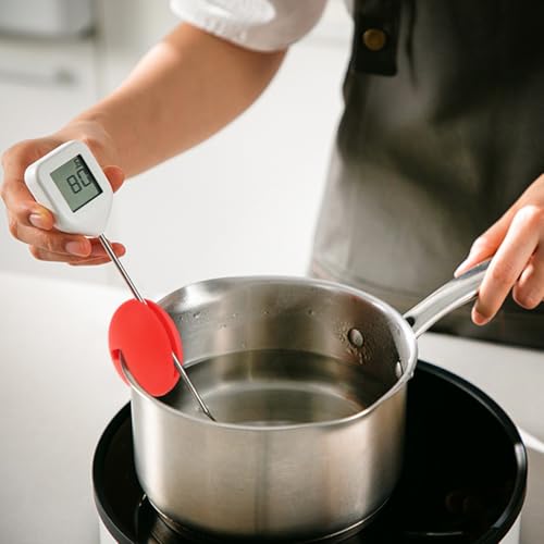 MAGICLULU Silicone Thermometer Pot Clip Red 2 Pack