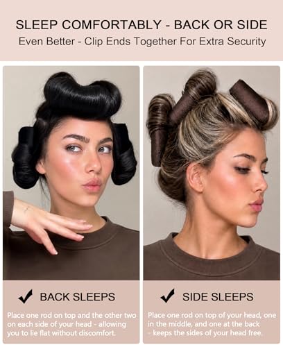 Littles Heatless Curls Overnight Rods No Heat Hair Curlers to Sleep in Foam Soft Hair Rollers for Short & Long Hair Blowout Look, Heatless Flexible Curling Rod Set with Satin Wrap for Sleeping - color: Pale Blue