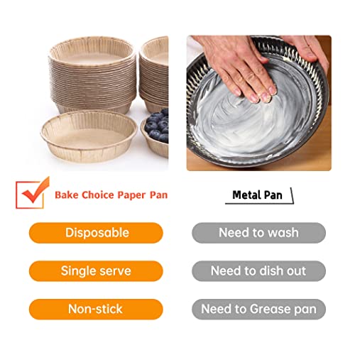 Bake Choice 50pcs Paper Mini Tart Pans, 4 Inch Mini Pie Tins, Disposable - style: Pack of 50