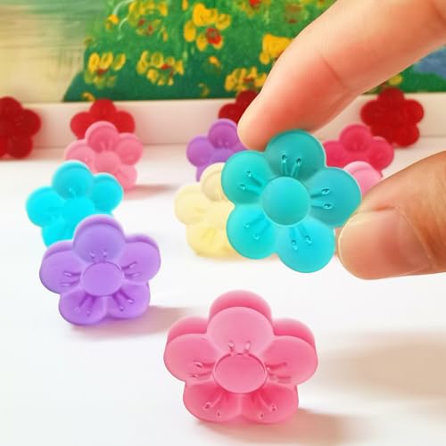 Small Flower Candy Molds Silicone Chocolate Gummy Molds, Blossom Silicone Fondant Cake Mold Mint Molds with Scraper (flower) - color: Red