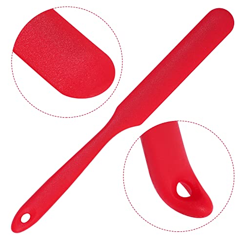6pcs Silicone Spatulas Heat Resistant Jar Spatulas Cake Cream Butter Spatulas with Long Handle Non-Stick Kitchen Baking Cooking Resin Craft Stirring Mixing Scraper Tool (6 Colors)