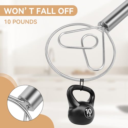 Danish Dough Whisk Stainless Steel Hook Dutch Baking Tool Bread Sourdough Mixer for Pizza Pastry Cake Batter Making - color: Stainless Steel-XX