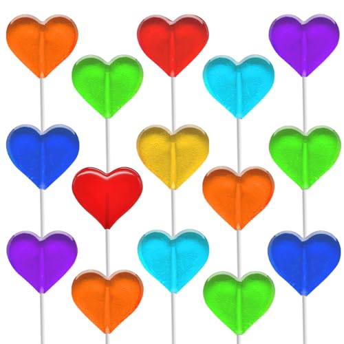 Fruidles 30-Count Mix Flavored Lollipops Heart Flavor Mix Mini Heart Shaped Flavored Delicious Lollipop, Individually Wrapped, 5g Lollipop - size: 30-Pack