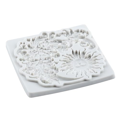 Sun Face Silicone Mold Baroque Curlicues Scroll Lace Fondant Mold - color: Style H
