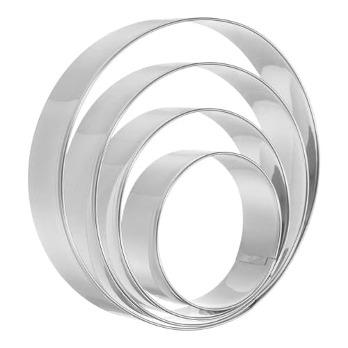 HARFINGTON Circle Round Cookie Cutter Set Stainless Steel Geometric - style: Circle