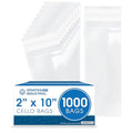 2" X 10" Self-Sealing Cellophane Bags (1000 Count) Clear Treat Bags - size: 2" X 10"