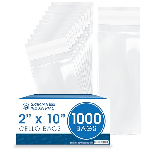 2" X 10" Self-Sealing Cellophane Bags (1000 Count) Clear Treat Bags - size: 2" X 10"