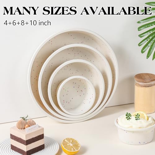 6 inch Small Round Cake Pans with Metal Reinforced Frame, Set of 3 - color: Round, size: 6 inch