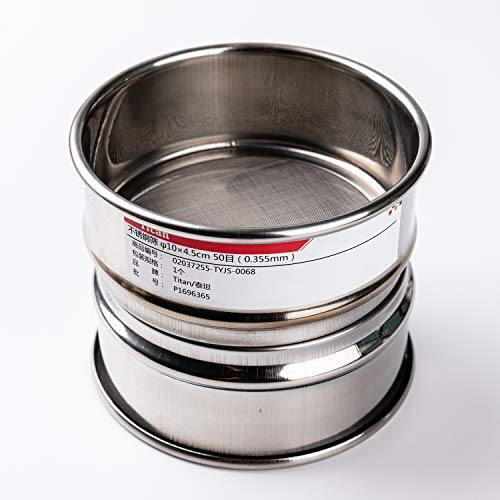 45 Mesh Lab Sieves 4" Diameter 304 Stainless Steel Wire Cloth Test Sieve for Industrial Laboratory Home - size: φ10×4.5cm 45 Mesh(0.4mm)