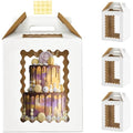 3 Pack 12in Tall Cake Boxes for Tier Cakes, 12x12x14 Inch Tiered Cake Box,Tall Cake Carrier with Window, 10in 12in Large Tierd Bakery Take Out Transport Containers with Handle - color: 12x12x14in-3P