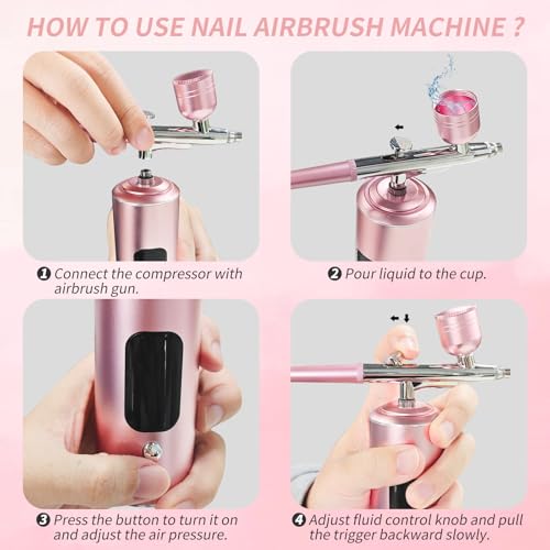 Airbrush Kit with Air Compressor, Cordless Rechargeable with 0.3mm Nozzle