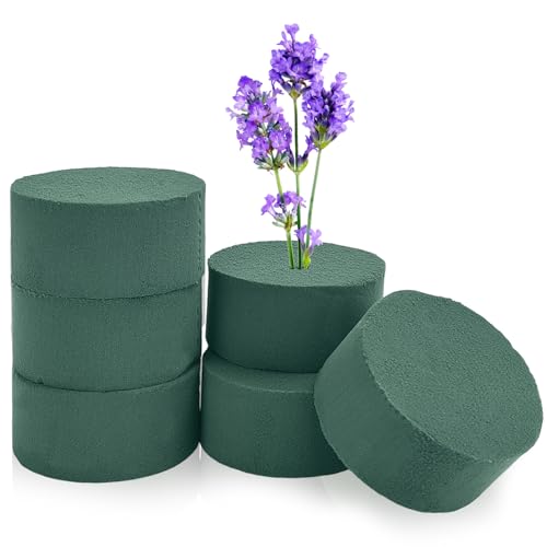 6 Pcs Round Floral Foam 3.2x1.6in Florist Foam for Flower Arrangements - size: 6Pcs-(3.2" x 1.6")