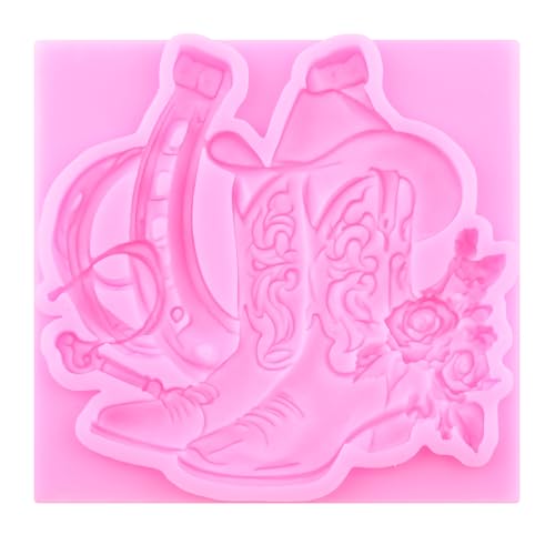 Horseshoe Hoof Fondant Molds Cowboy Boot Silicone Mold Set Of 2 - color: Style N
