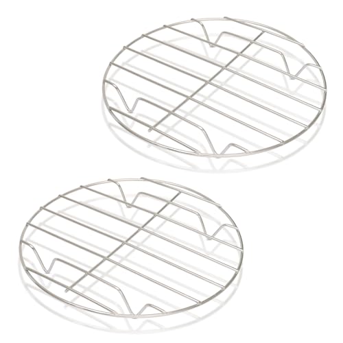 8.66" Round Cooking Rack, 2 Pcs, Stainless Steel - size: 8.66"