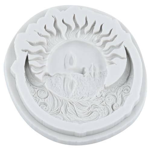 Sun Moon Face Silicone Mold Sun Moon Star Swirl Fondant Molds - color: Style A