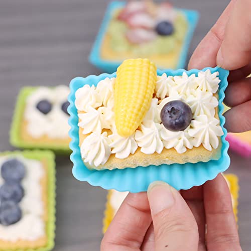 24Pack Silicone Muffin Baking Cups Cupcake Liners Lunch Box Bento Dividers - color: Colorsful, size: Large Size