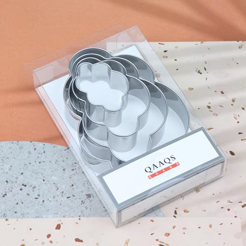 Cloud Cookie Cutter Set Large - 5 Inch, 4 Inch, 3 Inch, 2 Inch - 4 Pieces Cookie Cutters Shapes Sandwich Fondant Biscuit Clay Molds - Stainless Steel - color: Cloud