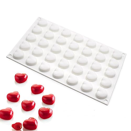 Mini 35 holes Heart Shape Silicone Mold For Candy Chocolate Cake Mould Baking DIY Ice Tray Food Safe Kitchen Accessiories (Lover Heart B_11.76x6.88x0.56 inch) - size: Lover Heart B_11.76 X 6.88 X 0.56 inch