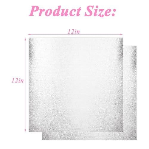 STARVAST 12 Inch Square Cake Drums, 10 Pack Sturdy 1/2" Thick Cake Boards with Fully Wrapped Edges, Multiple Layers of Corrugated Cardboard for Multi-Layer Cakes, Base para Pastel, Silver