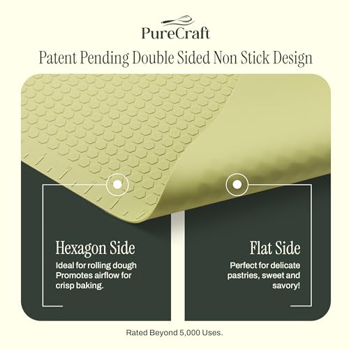 Premium Silicone Baking Mat, Double-Sided Textured Airflow, Extra Thick